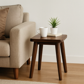 ONIJA Wooden Sitting Stool 10 Inches for Home | Wooden Square Stool Sheesham Wood Table Stool for Bedroom, Outdoor, Office & Multipurpose use in Natural Finish